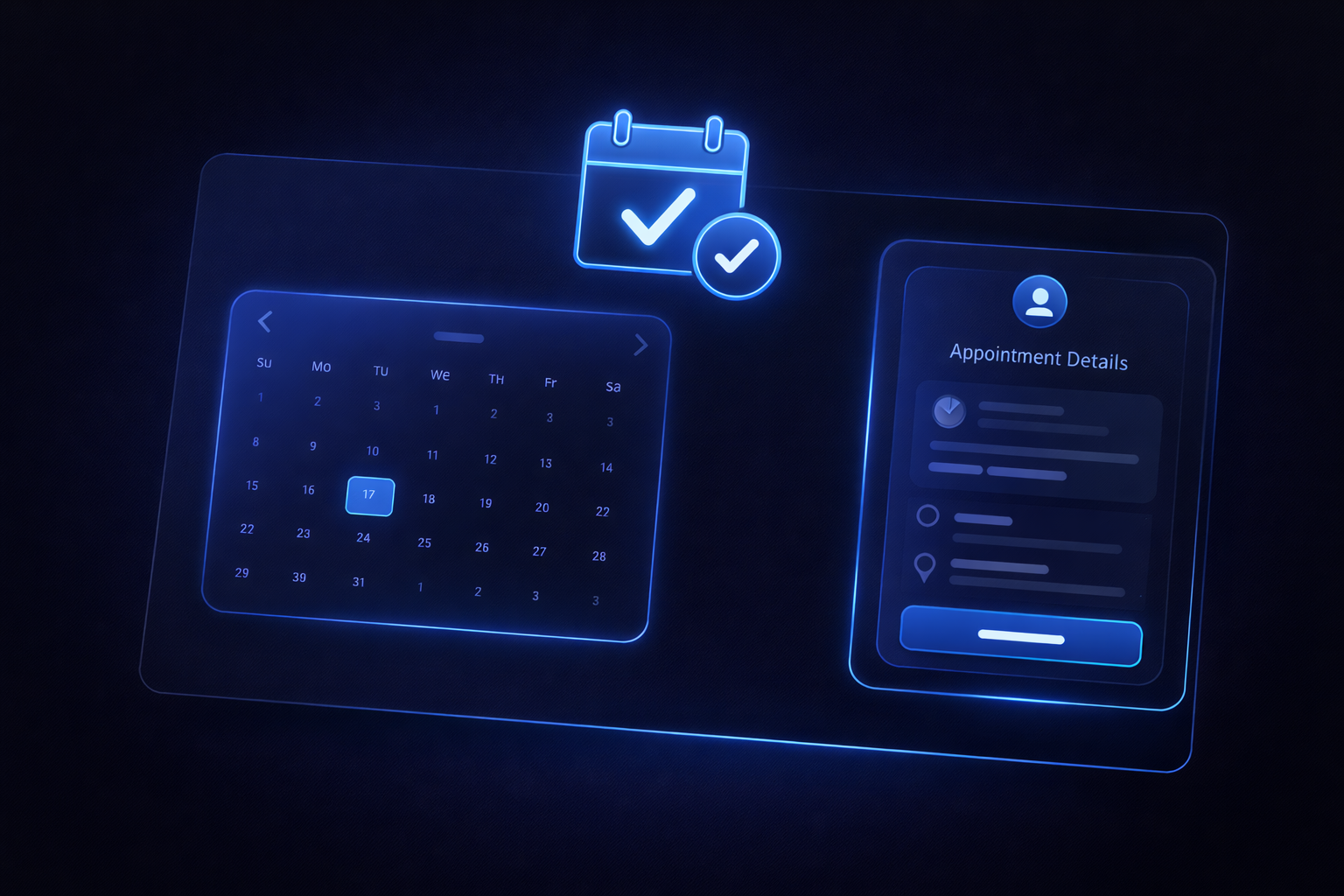 Booking confirmation interface